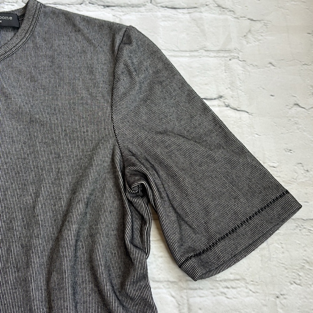 Rag & Bone Quinn Zip Short Sleeve Stripe Top - Picture 7 of 15